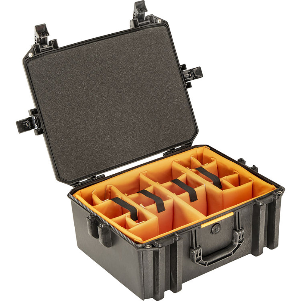 Pelican V550 Vault Case - Black with Padded Dividers