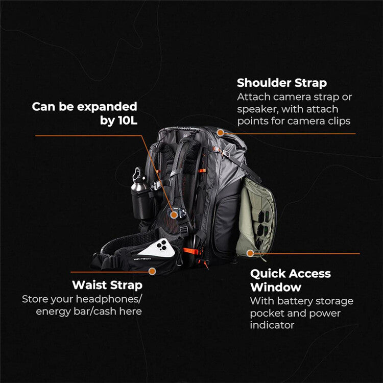 PGYTECH OnePro Flex Backpack 50L with Camera Insert M - Space Black 