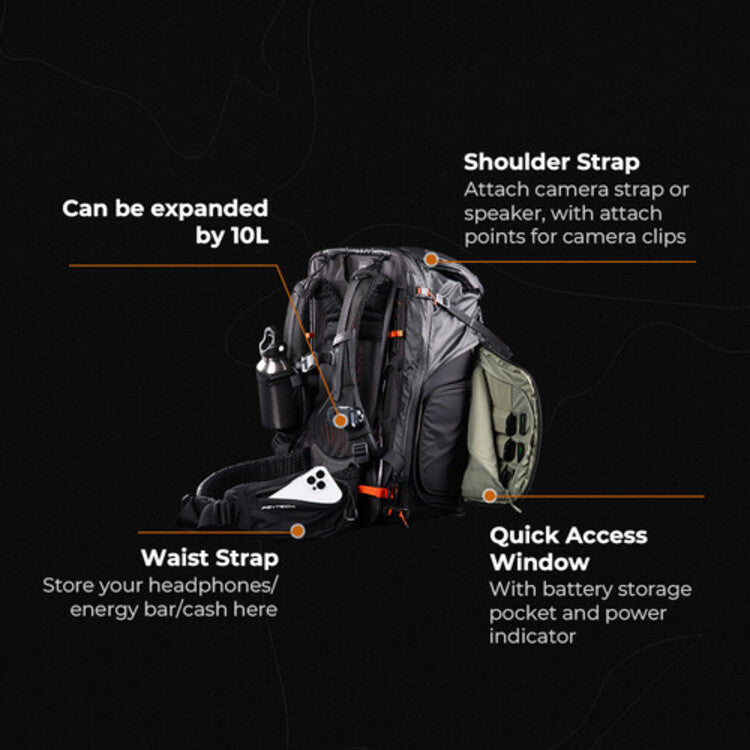 PGYTECH OnePro Flex Backpack 40L with Camera Insert L - Space Black