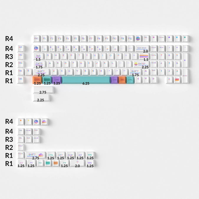 Keychron Dye-Sub PBT Cherry Profile Keycap Set (Pixel Sunset)