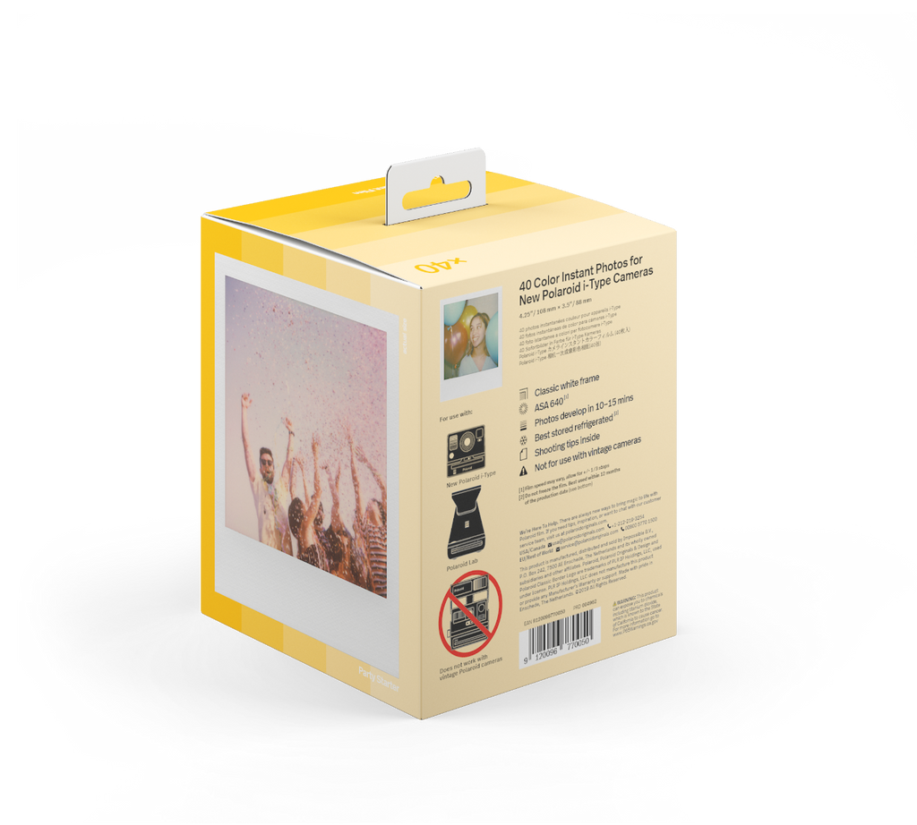 Polaroid Originals Colour Film for I type cameras (No batteries) - Suits i-1 and One Step 2 Cameras - x 40 pack