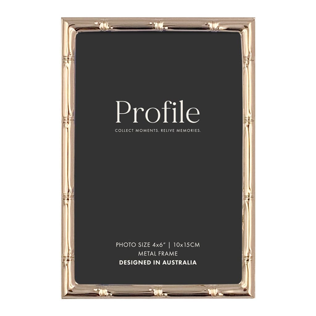 Profile Bamboo Rose Gold 4x6 Metal Photo Frame