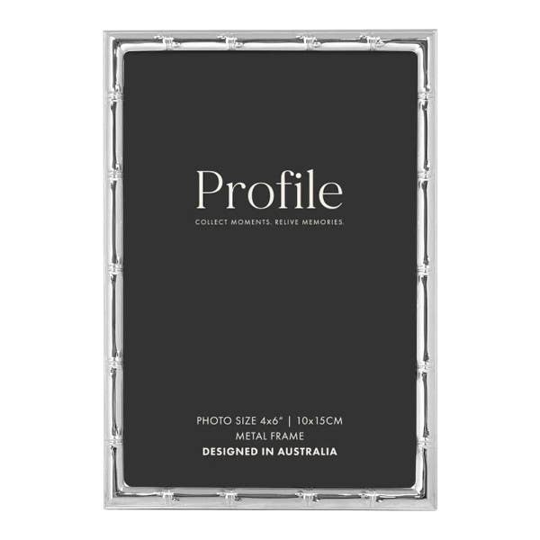 Profile Bamboo Silver 4x6 Metal Photo Frame