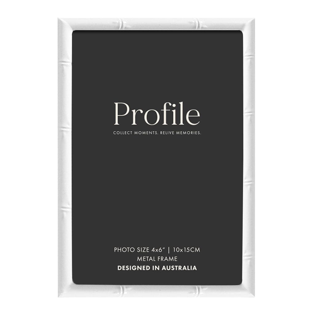 Profile Bamboo White 4x6 Metal Photo Frame