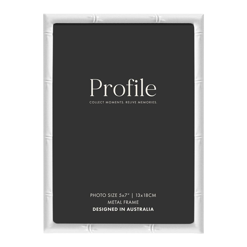 Profile Bamboo White 5x7 Metal Photo Frame