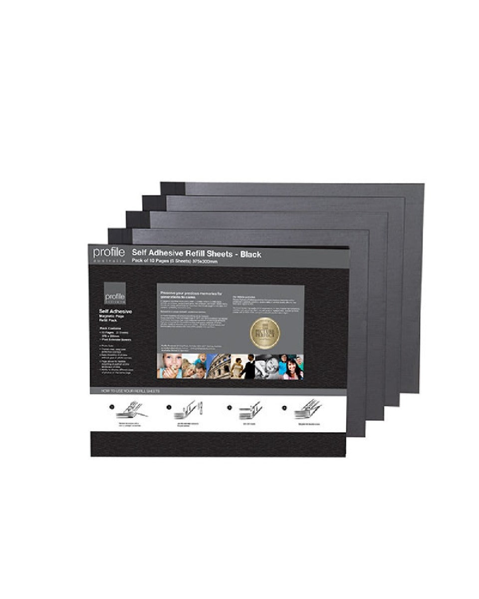 Profile - Profile Self Adheasive 375x300 Refill -  10 Pages - Black