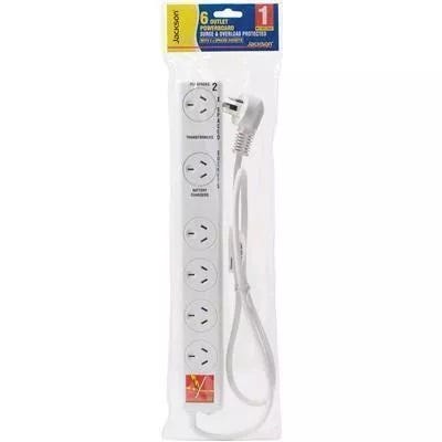 Jackson 6 Way Spaced Slimline Power Board Surge 