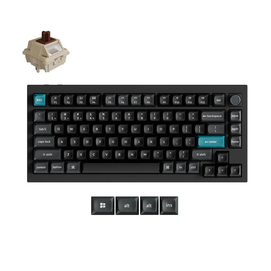 Keychron Q1 Ultra 8K Wireless Custom Keyboard (Black) (Silk POM Switch - Brown)