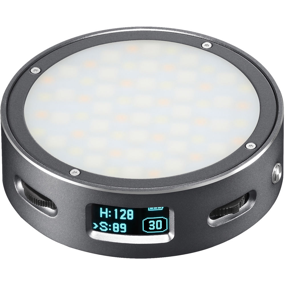Godox R1 Round RGB Silver LED Light - Dark Grey