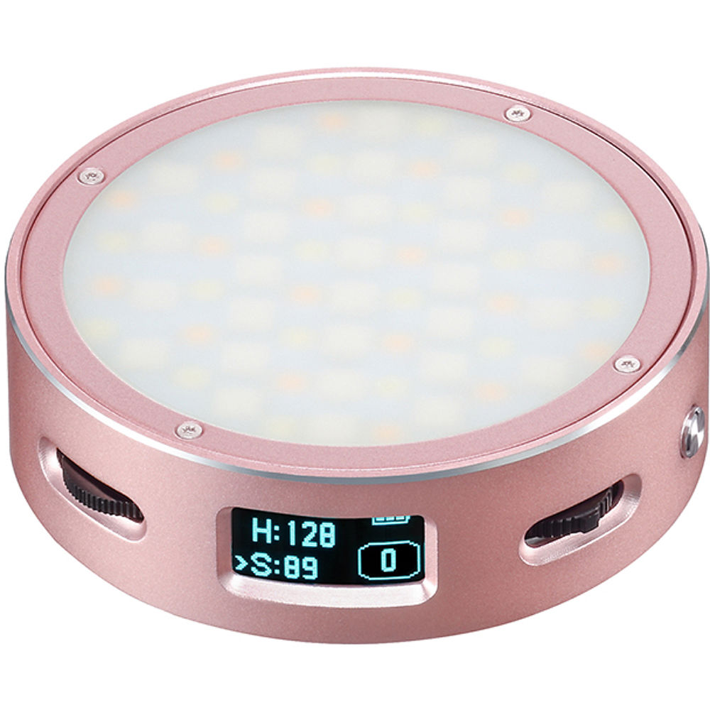 Godox R1 Round RGB Silver LED Light - Pink