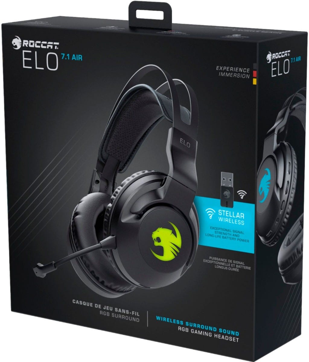 Roccat Elo 7.1 Air Wireless Surround Sound RGB Gaming Headset