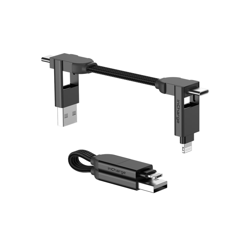 Rolling Square inCharge X 100W 6 in 1 Keyring Cable (Lava Black)