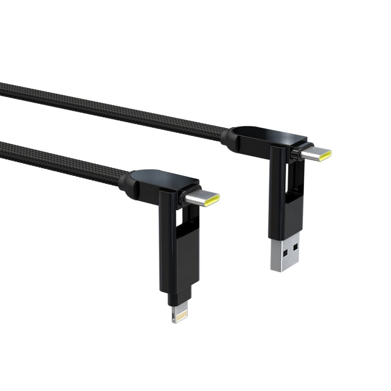 Rolling Square inCharge XL 2m 100W 6 in 1 Travel Charging Cable (Urban Black)
