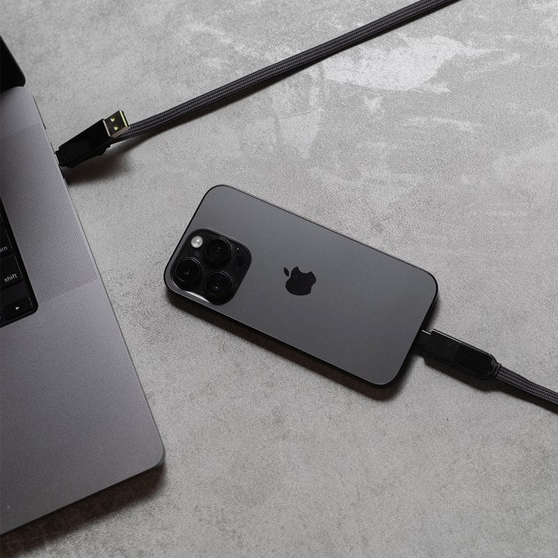Rolling Square inCharge XL 2m 100W 6 in 1 Travel Charging Cable (Urban Black)