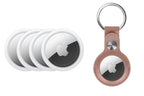 Apple AirTag 4 Pack with PU Leather Key Ring (Rose Gold)