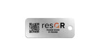 resQR Aluminium Tag Pack (2 x Lost Item Recovery Scratch Resistant Key/Bag Tags)