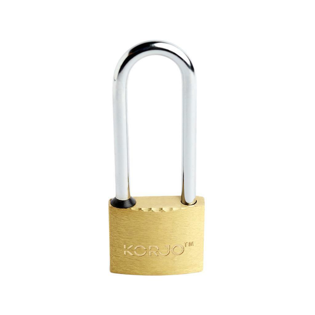 Korjo Lock Keyed 40mm - Long Shackle Brass