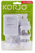 Korjo 4 Port Worldwide USB Adapter Set