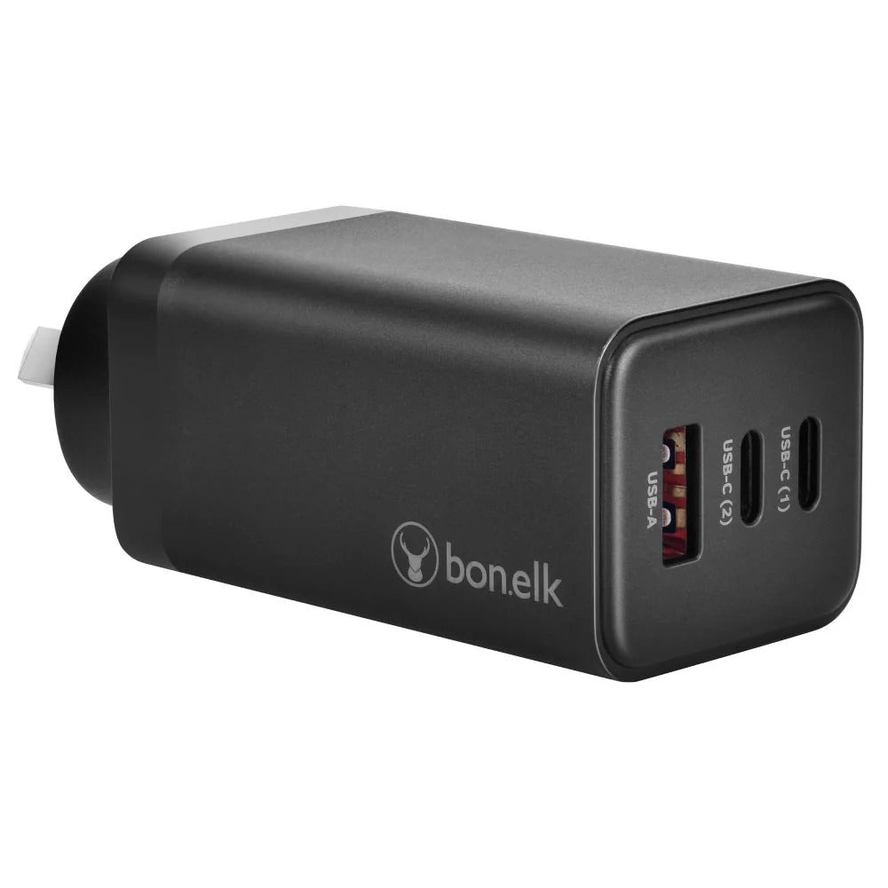 Bonelk Eco Series 65W PD Wall Charger 3 x USB-C (Black) 