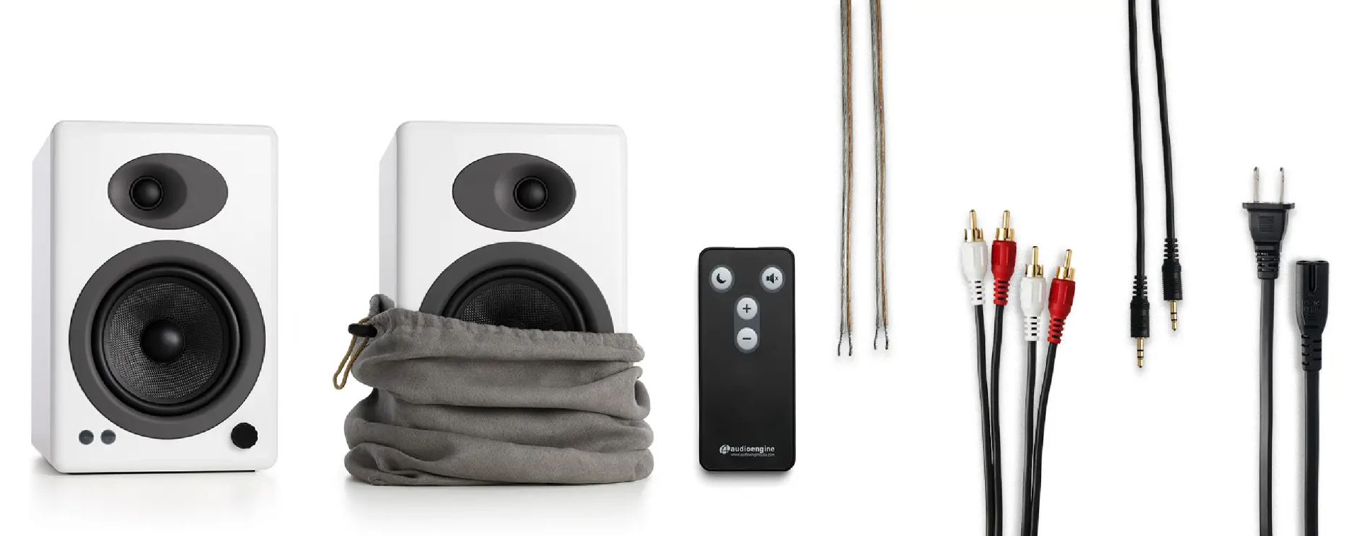 Audioengine A5+ Powered Bookshelf Speakers - Hi-Gloss White