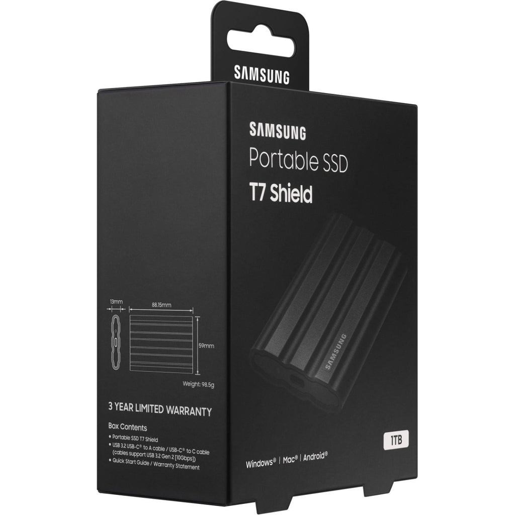 Samsung T7 Shield 1TB USB 3.2 Portable SSD - Black