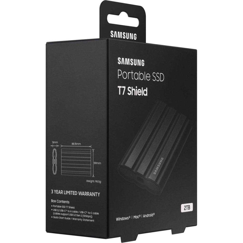 Samsung T7 Shield 2TB USB 3.2 Portable SSD - Black