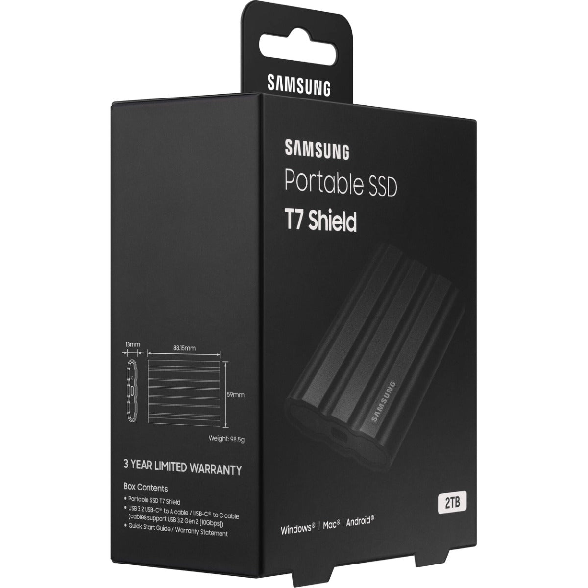 Samsung T7 Shield 2TB USB 3.2 Portable SSD - Black