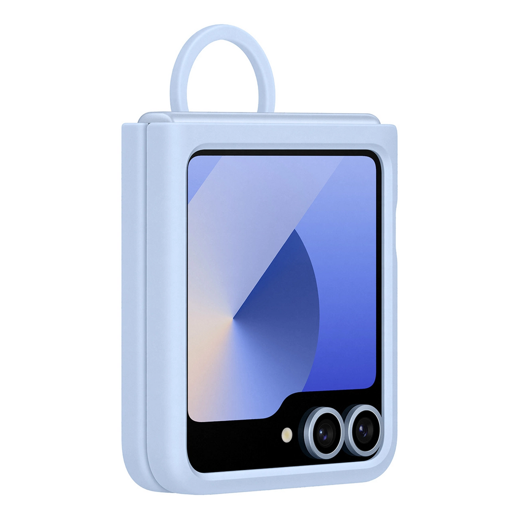 Samsung Galazy Z Flip6 Silicone Case with Ring (Blue) 