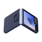 Samsung Galazy Z Flip6 Silicone Case with Ring (Dark Blue)