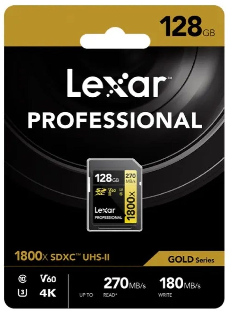 Lexar Professional 1800X SDXC UHS-II SD Card - 128GB