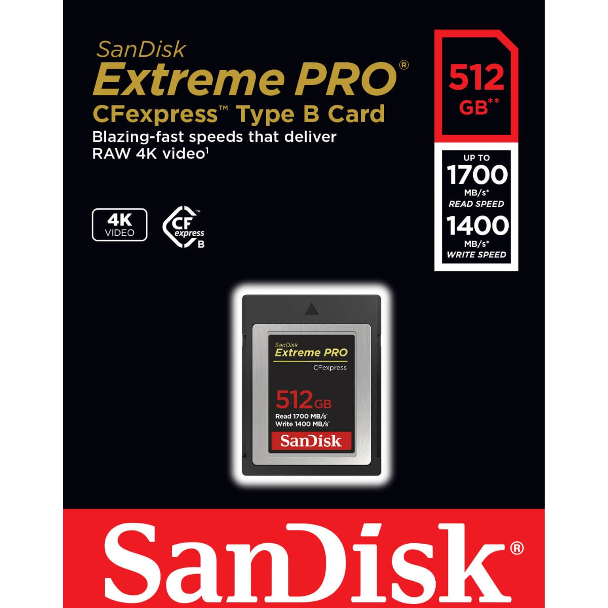 SanDisk Extreme Pro CFexpress Card Type B 512G 