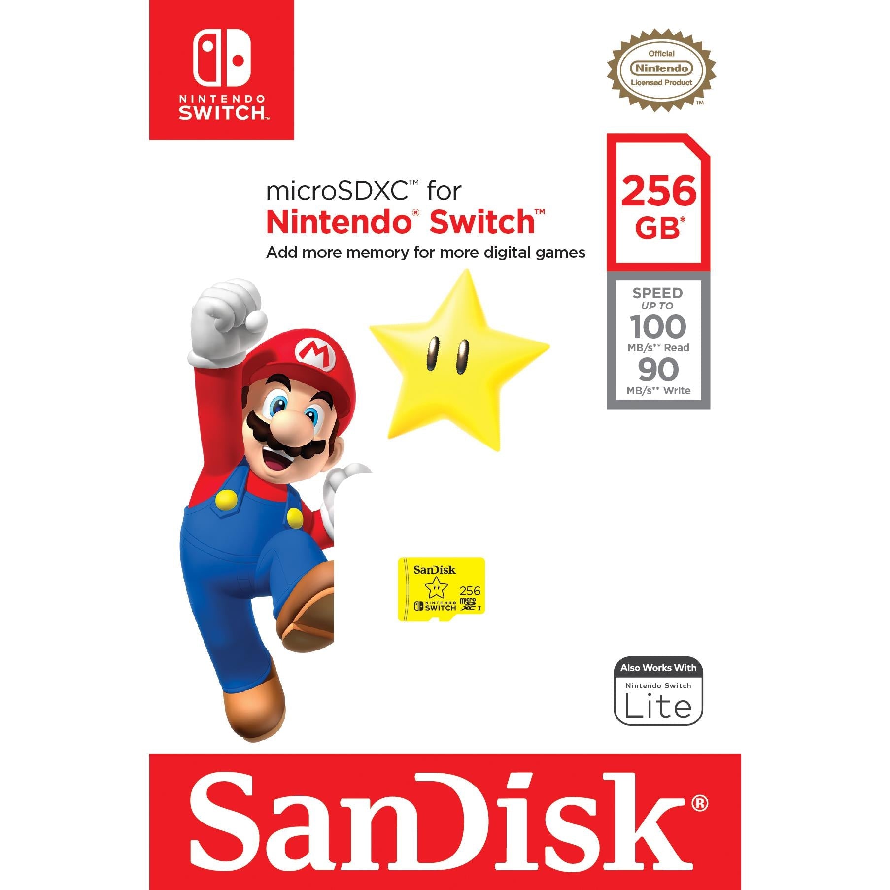SanDisk Nintendo Switch microSD 256GB Memory Card