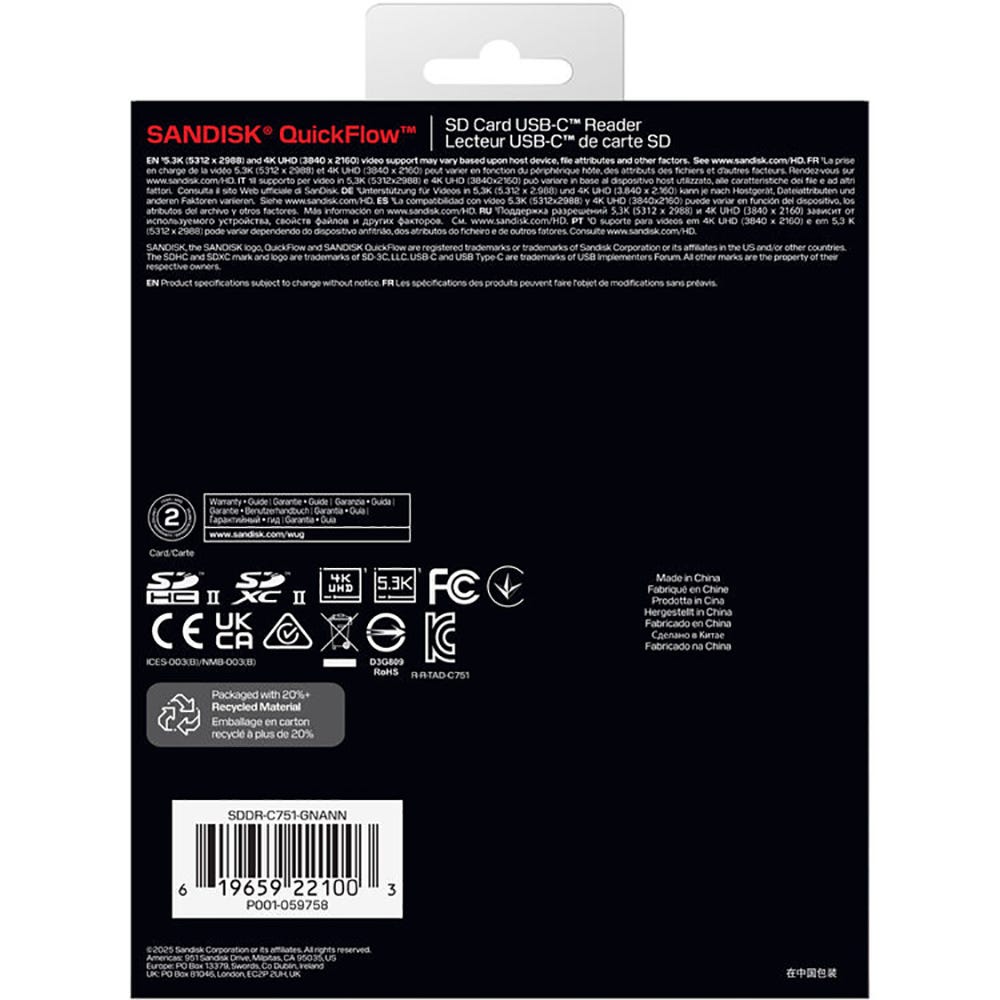 SanDisk QuickFlow SD USB-C Reader USB 3.2 Gen 1