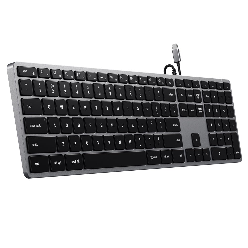 Satechi Slim W3 Wired USB-C Backlit Keyboard, Space Grey - ST-UCSW3M