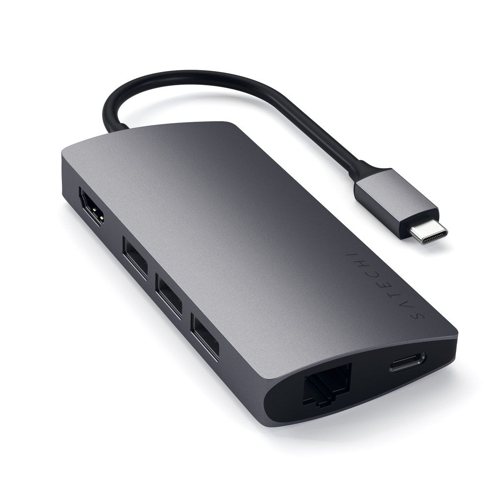 Satechi USB-C Multi-Port Adapter 4K HDMI & Ethernet V2, Space Grey - ST-TCMA2M