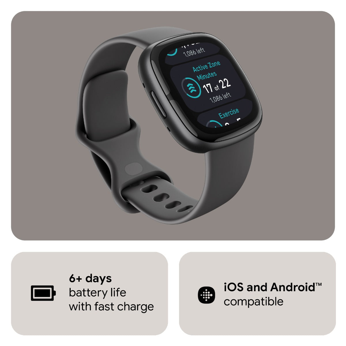Fitbit Sense 2 Smart Watch - Graphite/Graphite