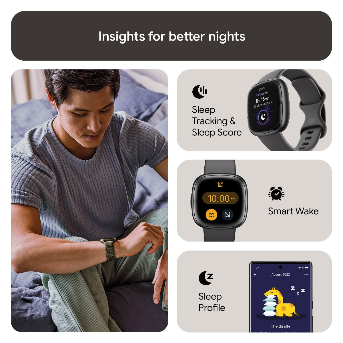 Fitbit Sense 2 Smart Watch - Graphite/Graphite