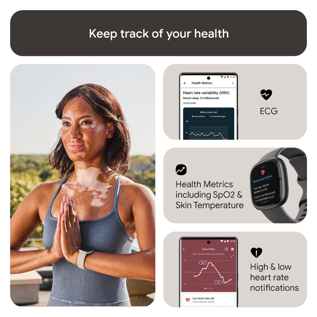 Fitbit Sense 2 Smart Watch - Graphite/Graphite