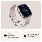 Fitbit Sense 2 Smart Watch - Lunar White / Platinum Aluminium