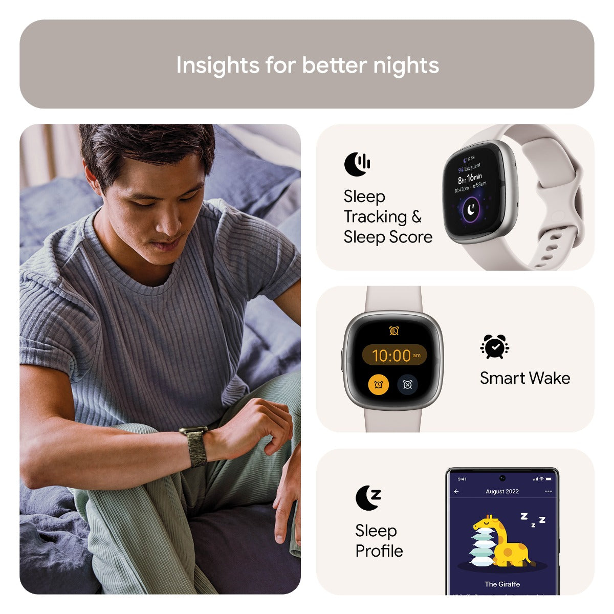 Fitbit Sense 2 Smart Watch - Lunar White / Platinum Aluminium