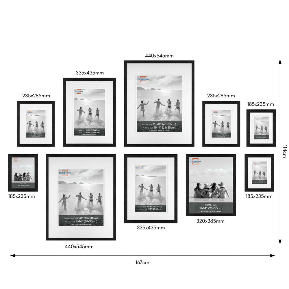 Studio Nova Gallery Frame Set of 10 - Black 