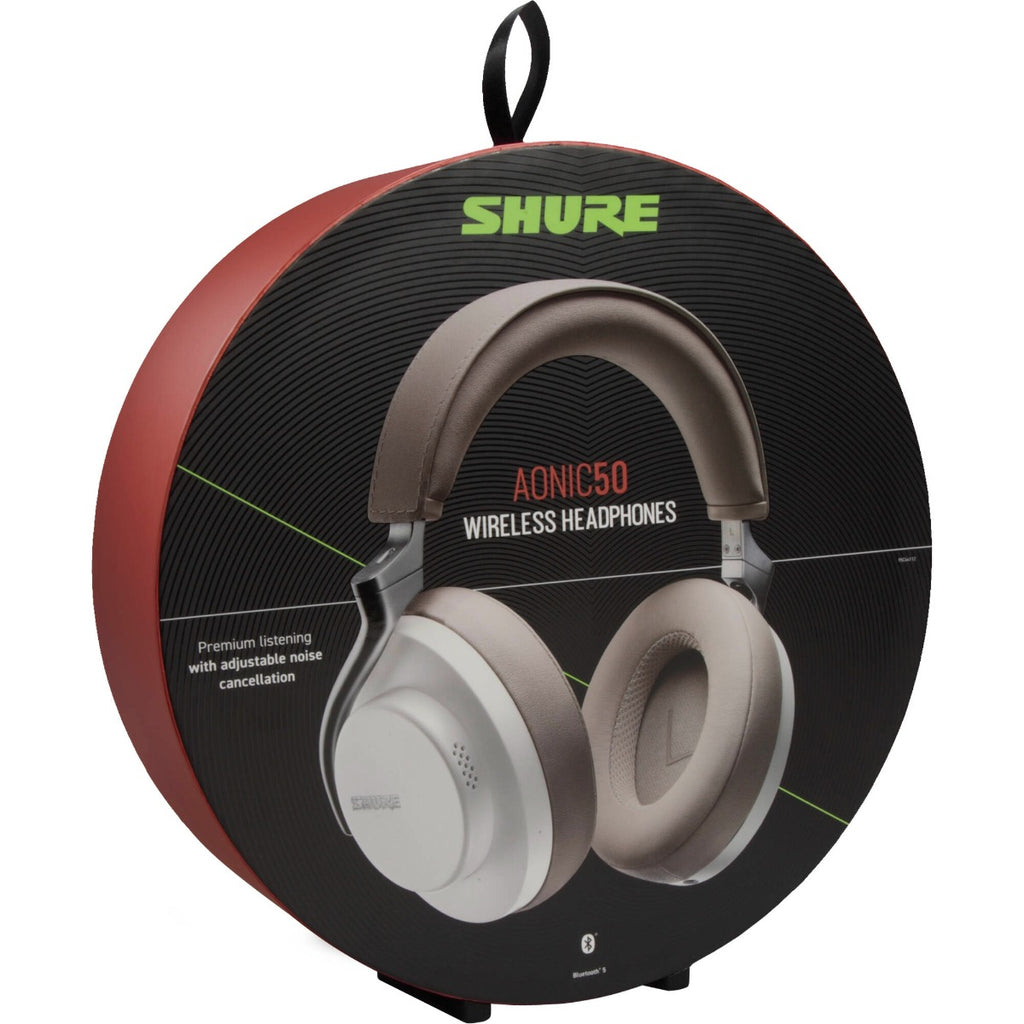 Shure AONIC 50 - Wireless Active Noise Cancelling Over-Ear Headphones - White