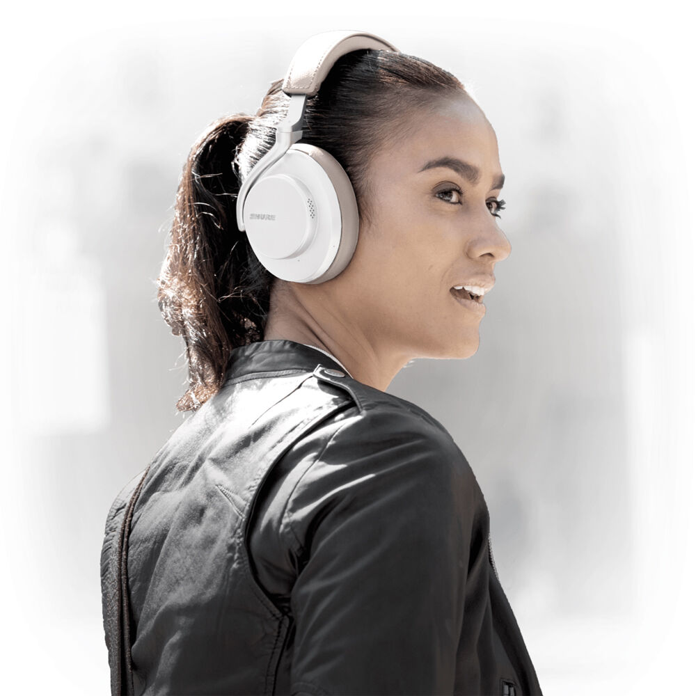 Shure AONIC 50 - Wireless Active Noise Cancelling Over-Ear Headphones - White