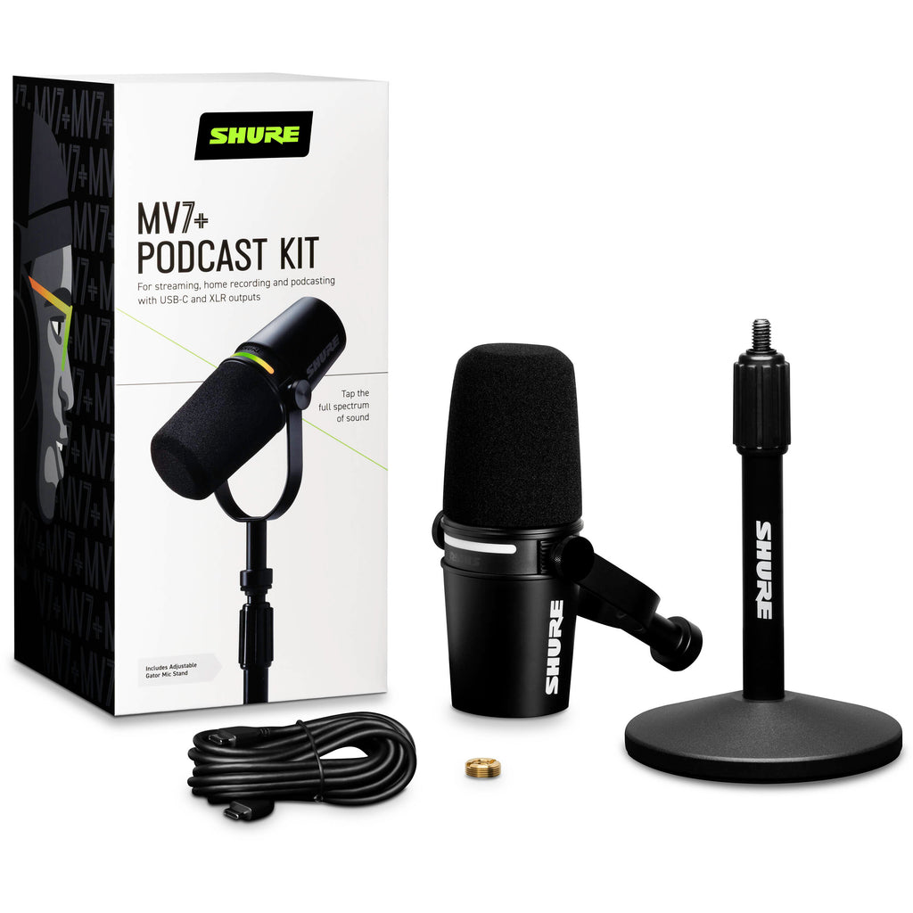 Shure Motiv MV7+ Podcast Microphone with Stand - Black