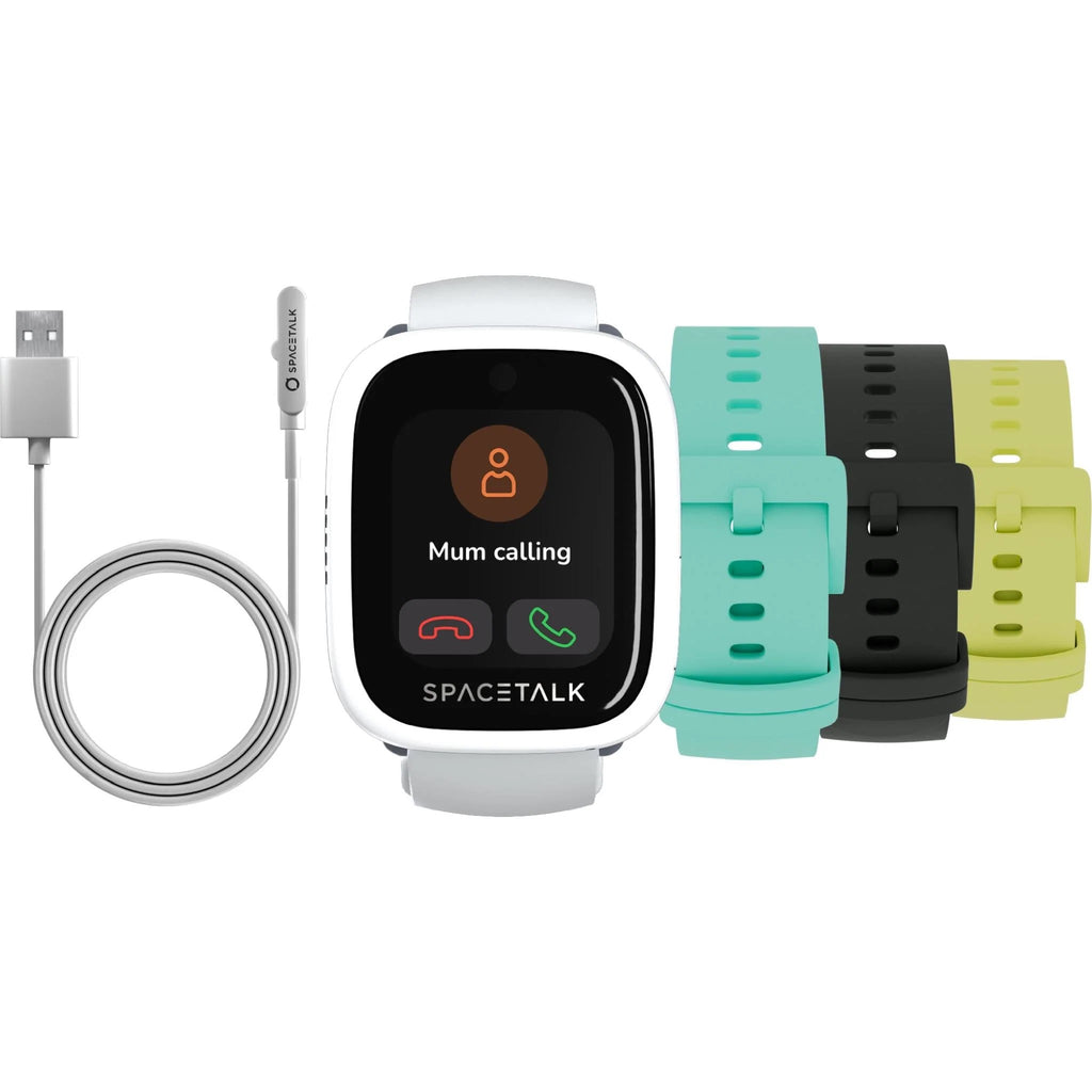 SpaceTalk Loop 4G Bundle with 3 Straps and Extra Charging Cable (Frost)