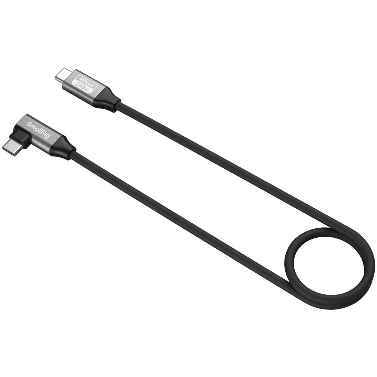 SmallRig USB-C Data Cable (Straight to Angled, 60cm / 23.6in) (40Gbps + 240W + 8K)