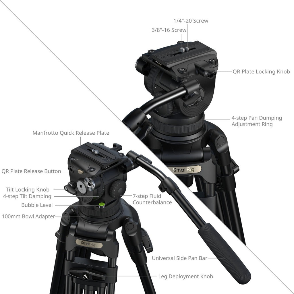 SmallRig FSD18 FreeSpeed Heacy-Duty Aluminium Alloy Tripod 5577