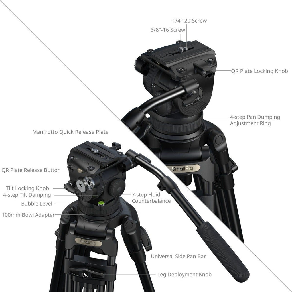 Damaged Box SmallRig FSD18 FreeSpeed Heavy-Duty Aluminum Alloy Tripod 5577