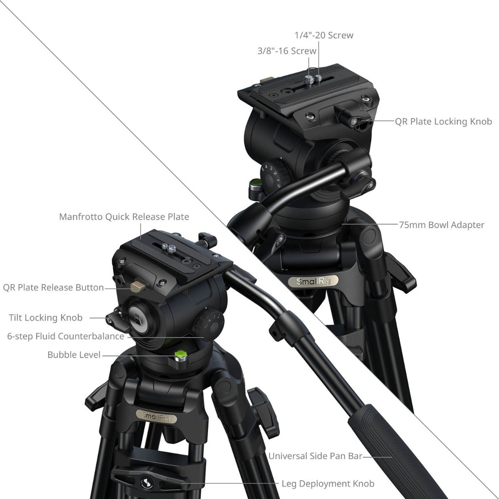SmallRig FSD16 FreeSpeed Heavy-Duty Aluminum Alloy Tripod 5579