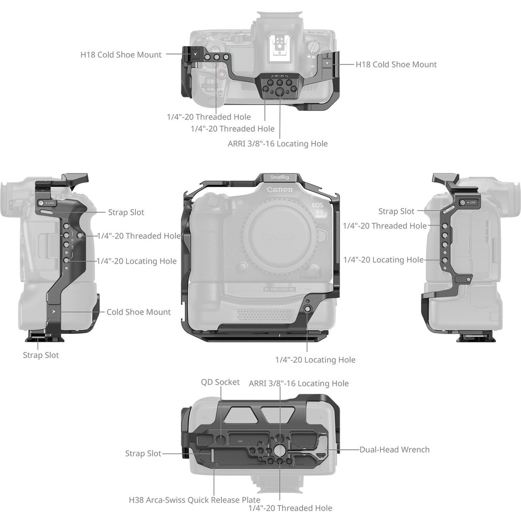 SmallRig Cage for Canon EOS R5 Mark II with Cooling Fan CF-R20EP 5092